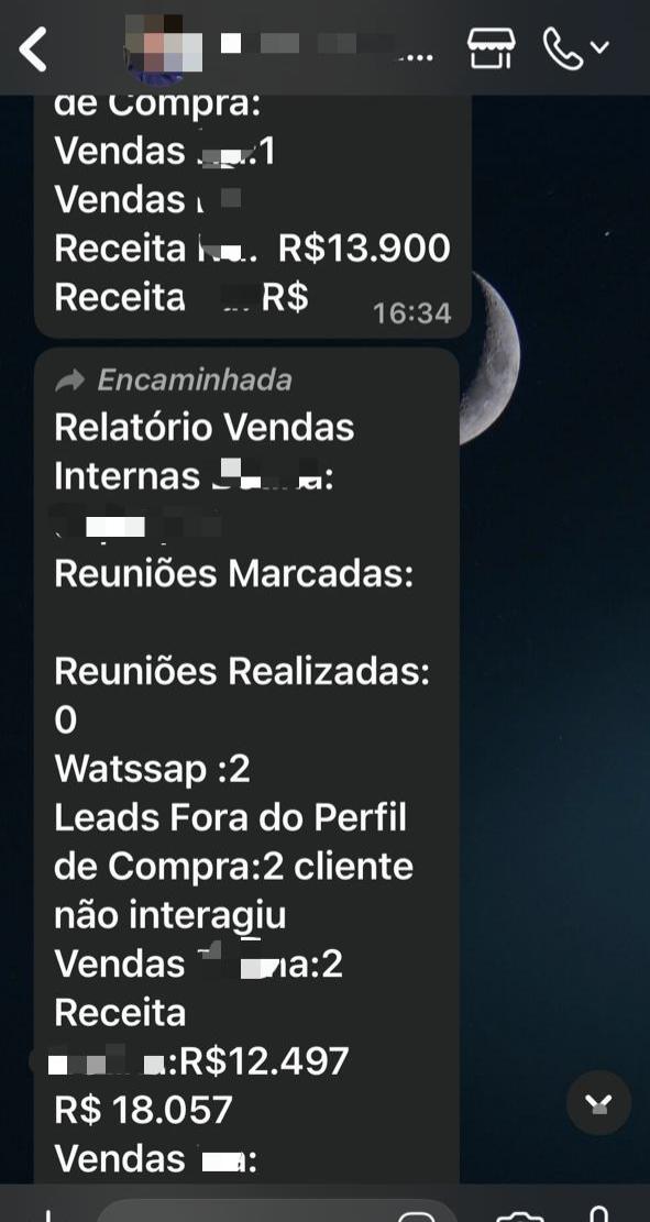 Print de prova social: R$ 63.290 recuperados no início do projeto